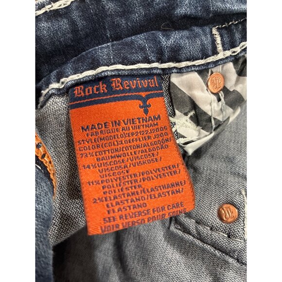 Rock Revival Loefflier straight jeans in a light wash size 36 denim grunge - Picture 9 of 9